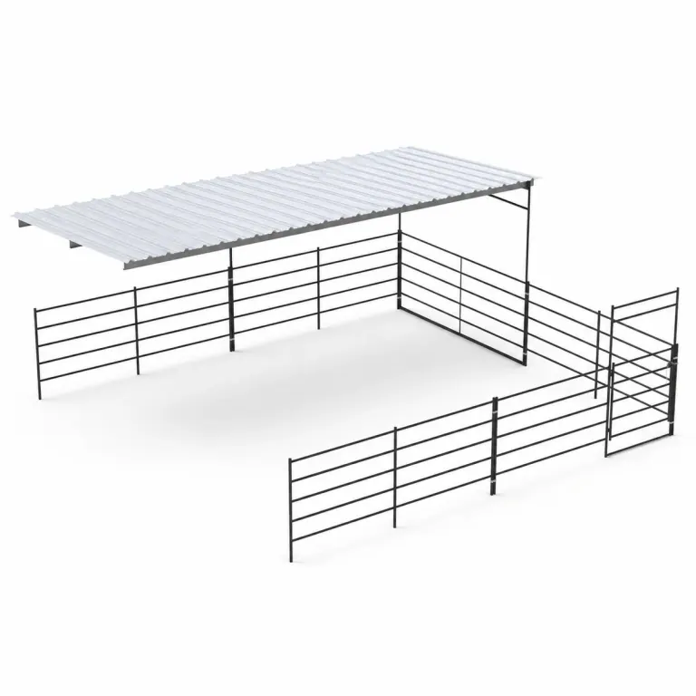 24X24 Add-On Stall with 12x24 Sloped Cover (5 Rail)